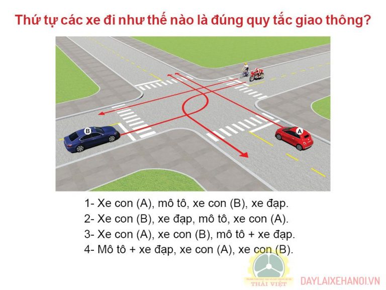 Thứ tự các xe đi như thế nào là đúng quy tắc giao thông?