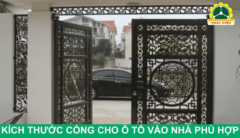 kích thước cổng cho ô tô vào nhà