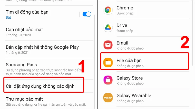 Cài đặt ứng dụng không xác định trên điện thoại Android để tải APK