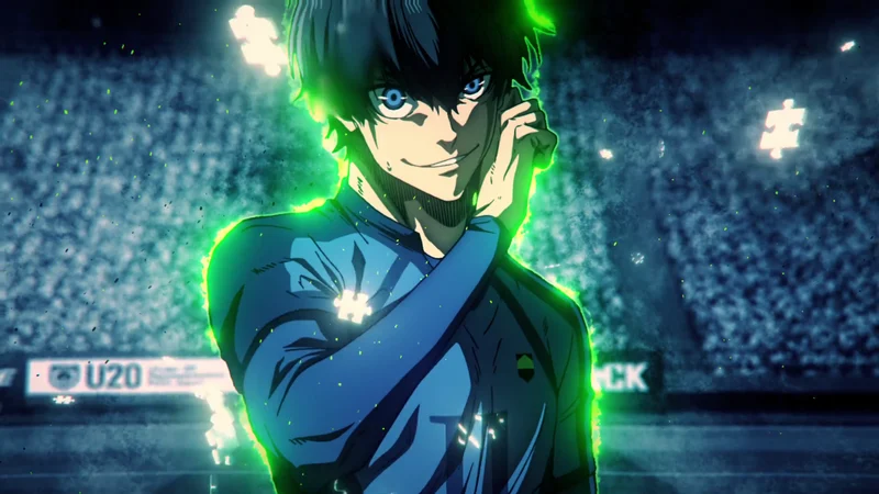 Nhân vật chính Isagi Yoichi trong anime Blue Lock đầy quyết tâm