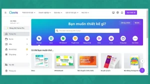 Giao diện trang chủ Canva giúp người mới bắt đầu thiết kế đồ họa dễ dàng