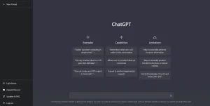 Giao diện trang chủ ChatGPT trên trình duyệt web máy tính