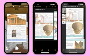 Giao diện quét tài liệu trên điện thoại để chuyển sang PDF