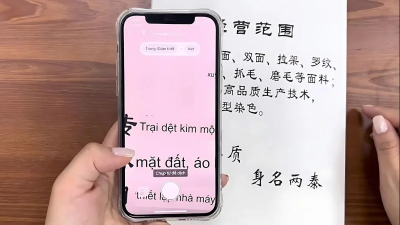 Sử dụng điện thoại để dịch văn bản tiếng Trung sang tiếng Việt