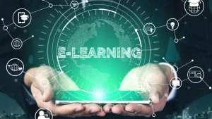 Hình ảnh minh họa khái niệm E-learning và học tập trực tuyến hiện đại
