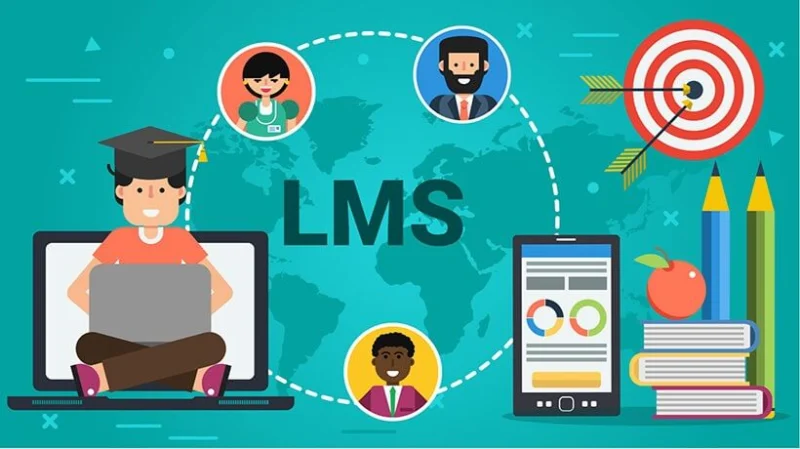Minh họa trực quan về hệ thống học tập trực tuyến E-learning hiện đại