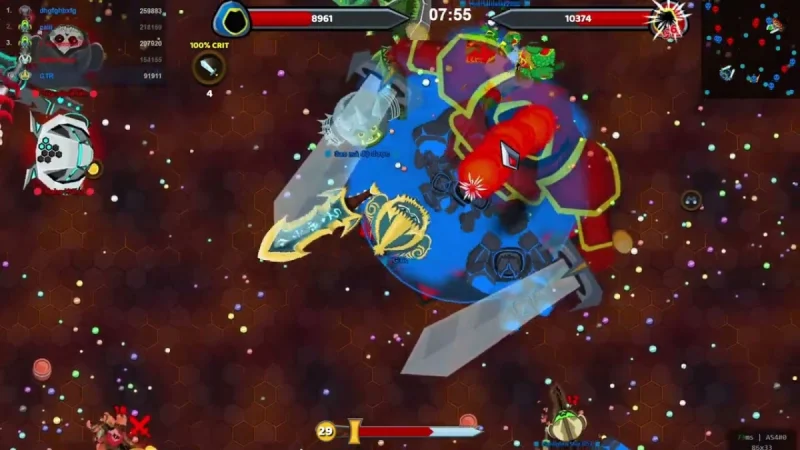 Hình ảnh thực tế trong trận chiến game Evowars io đầy kịch tính