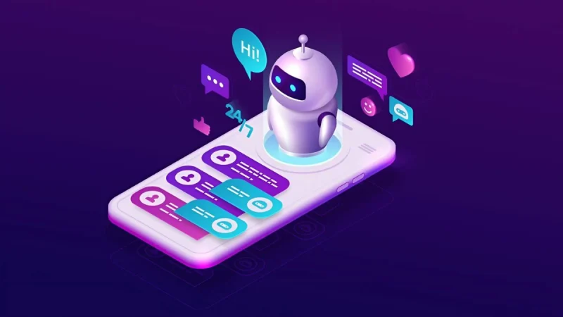 Giao diện trò chuyện với nhân vật AI thông minh trên điện thoại