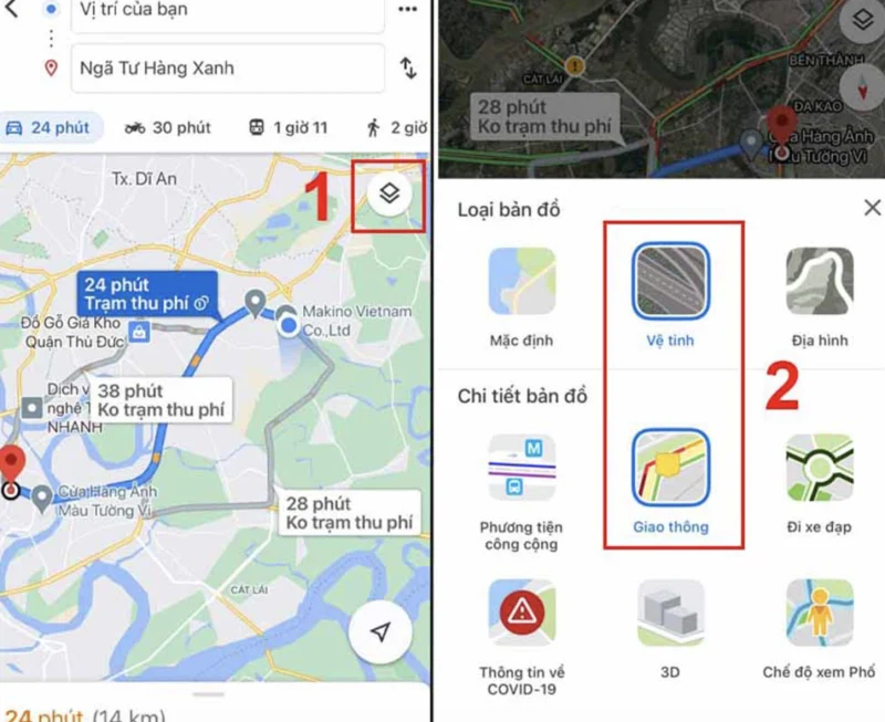 Hướng dẫn bật tính năng xem tình trạng giao thông trên Google Maps