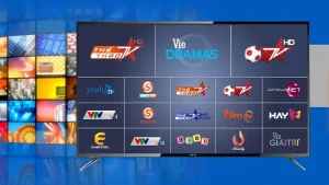 Giao diện ứng dụng TV360 hiển thị danh sách kênh truyền hình và phim HD