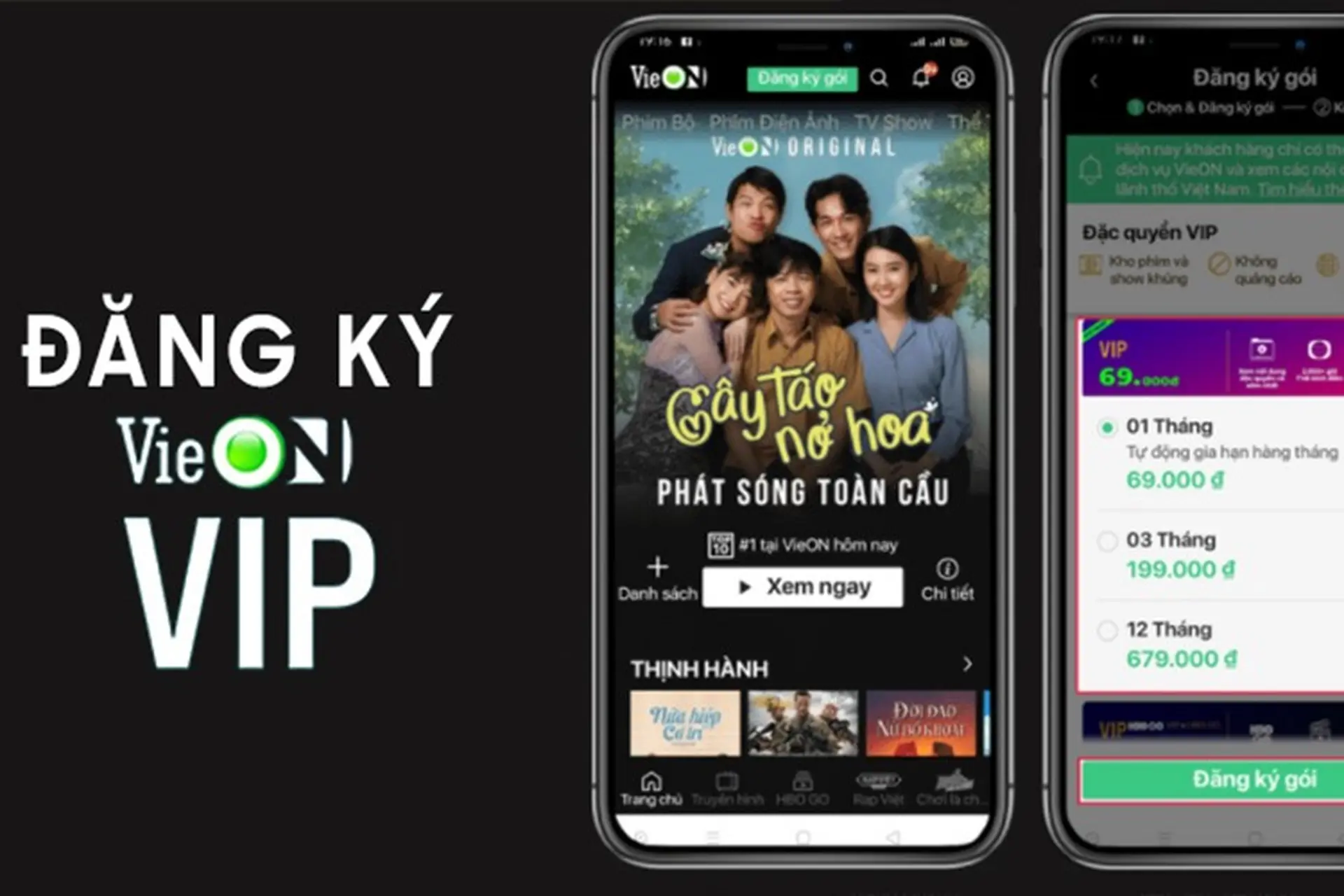 Hướng dẫn cách đăng ký mua gói VIP VieON đơn giản