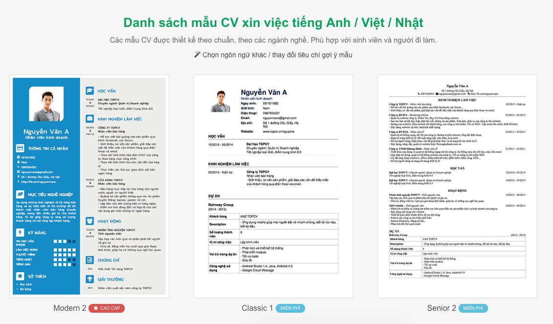 Xây dựng hồ sơ Top CV ấn tượng ngay từ ánh nhìn đầu tiên