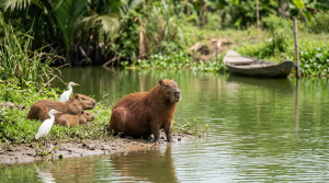 Chuột lang nước Capybara: Loài động vật "hòa bình" nhất thế giới